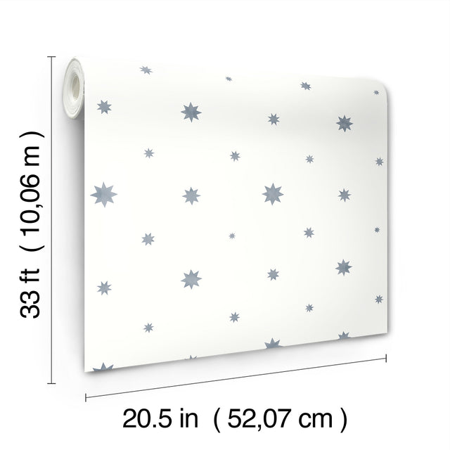 Henry Blue Starburst Wallpaper with Modern Stars & Outer Space Motif - A-Street Prints AST4351