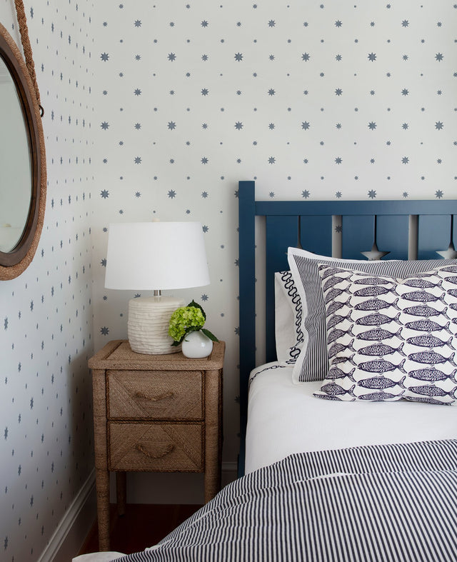 Henry Blue Starburst Wallpaper with Modern Stars & Outer Space Motif - A-Street Prints AST4351