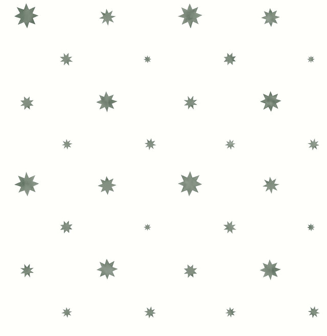 Henry Green Starburst Wallpaper with Modern Graphic Stars - A-Street Prints AST4352