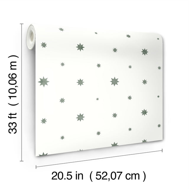 Henry Green Starburst Wallpaper with Modern Graphic Stars - A-Street Prints AST4352
