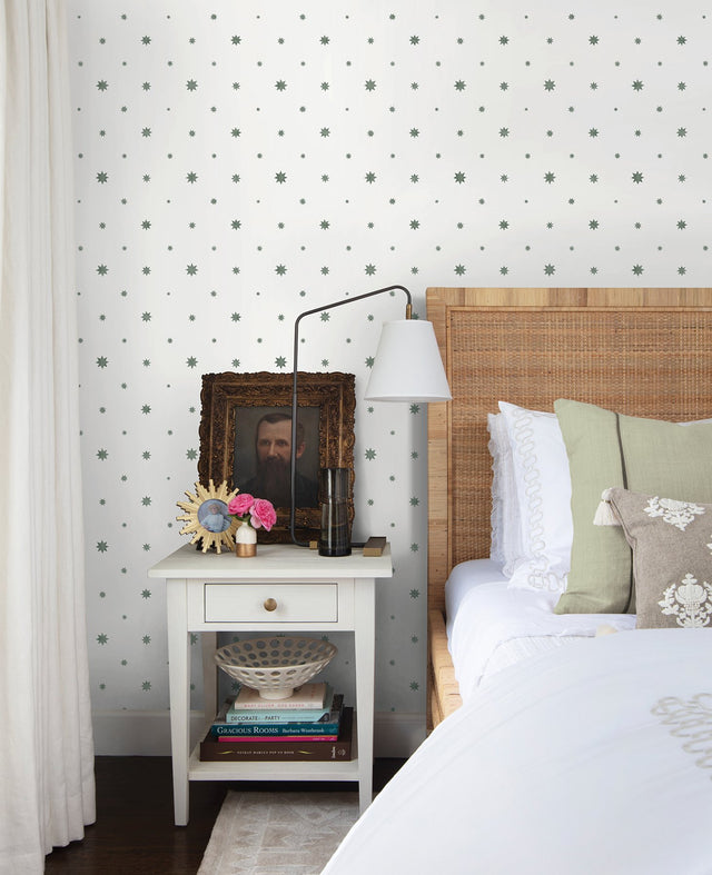 Henry Green Starburst Wallpaper with Modern Graphic Stars - A-Street Prints AST4352