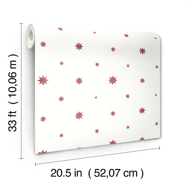 Henry Red Starburst Wallpaper with Modern Graphic Star Pattern - A-Street Prints AST4353