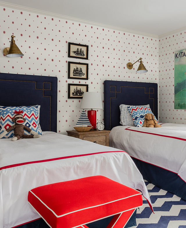 Henry Red Starburst Wallpaper with Modern Graphic Star Pattern - A-Street Prints AST4353