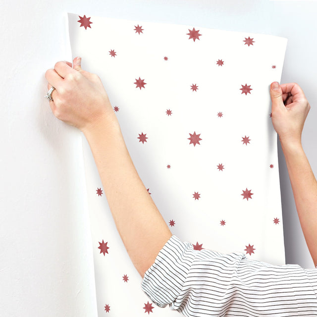 Henry Red Starburst Wallpaper with Modern Graphic Star Pattern - A-Street Prints AST4353
