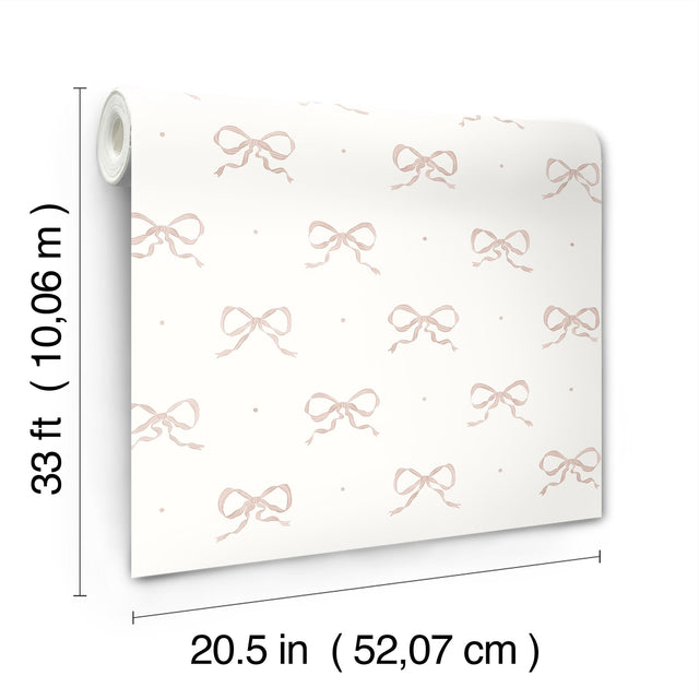 Emma Petal Large Bow Wallpaper with Whimsical Novelty Graphic Pattern - A-Street Prints AST4354