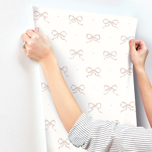 Emma Petal Large Bow Wallpaper with Whimsical Novelty Graphic Pattern - A-Street Prints AST4354