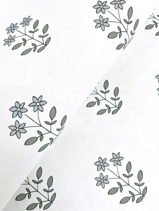 Kit Blue Heather Floral Wallpaper with Farmhouse Botanical Flower Motif - A-Street Prints AST4358