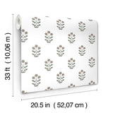 Kit Petal Floral Wallpaper in Petal  Half Drop Botanical Farmhouse Non Woven  A?Street Prints AST4360