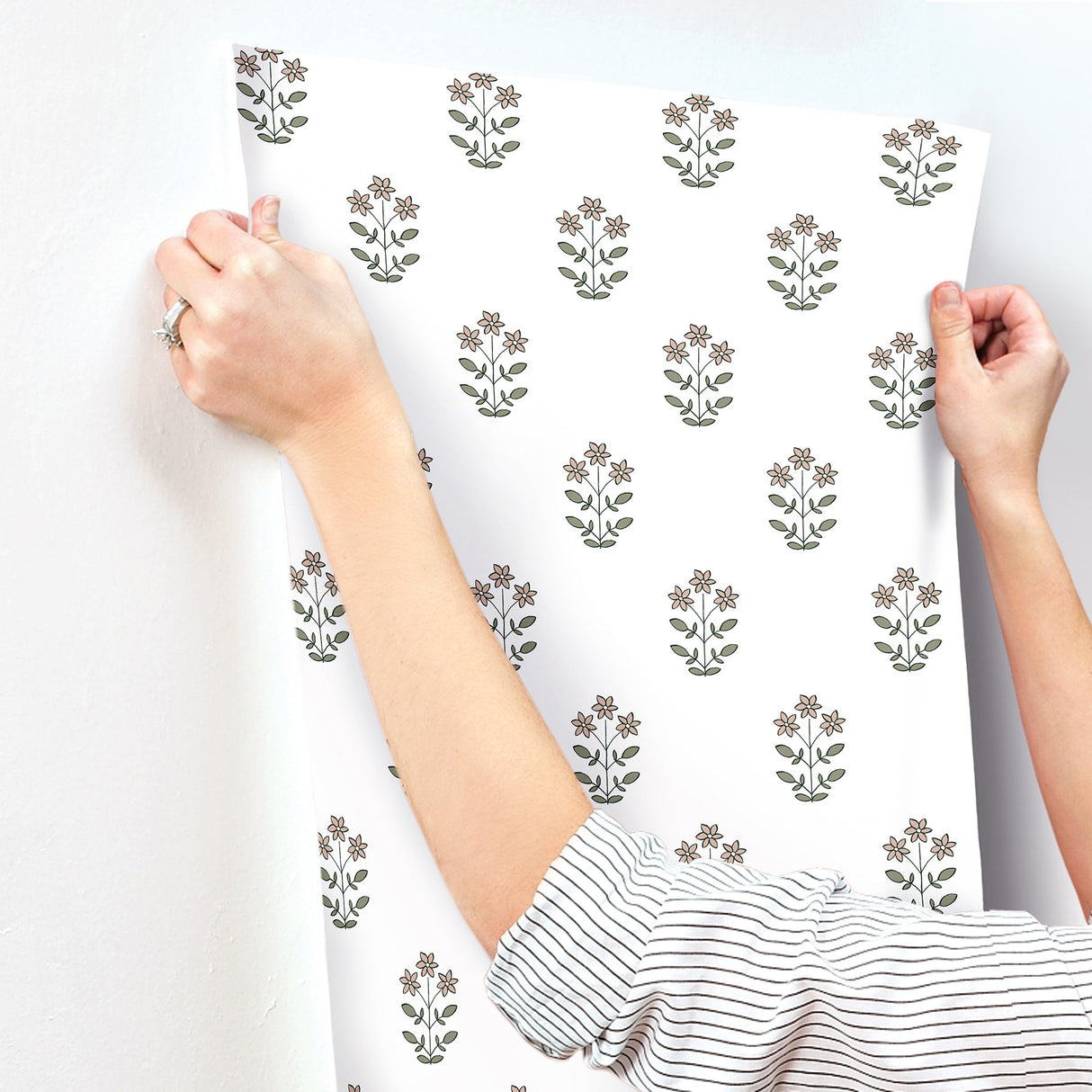Kit Petal Floral Wallpaper in Petal  Half Drop Botanical Farmhouse Non Woven  A?Street Prints AST4360