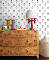 Kit Red Floral Wallpaper with Botanical Flowers Motif, Farmhouse Style - A-Street Prints AST4361