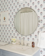 Kit Red Floral Wallpaper with Botanical Flowers Motif, Farmhouse Style - A-Street Prints AST4361