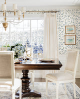 Betsy Blue Heather Floral Trail Wallpaper with Botanical Coastal Flowers - A-Street Prints AST4364