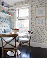 Betsy Blue Heather Floral Trail Wallpaper with Botanical Coastal Flowers - A-Street Prints AST4364