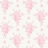 Rosie Arrangements Kiss Pink Bouquet Toss Wallpaper with Whimsical Floral Pattern - A-Street Prints AST4652
