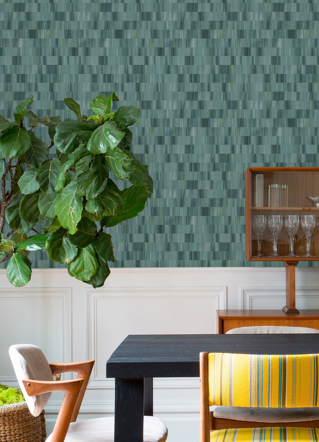 Flicker Teal Horizontal Textured Stripe Wallpaper with Distressed Textures - A-Street Prints AST4677