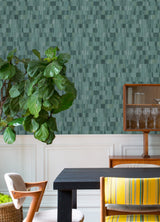 Flicker Teal Horizontal Textured Stripe Wallpaper with Distressed Textures - A-Street Prints AST4677