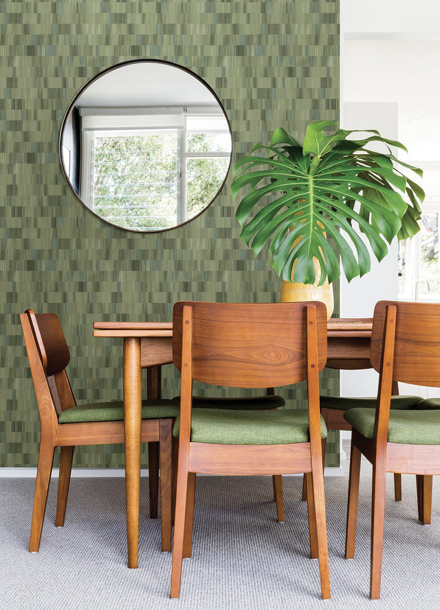 Flicker Green Horizontal Textured Stripe Wallpaper with Distressed Textures  A-Street Prints AST4678
