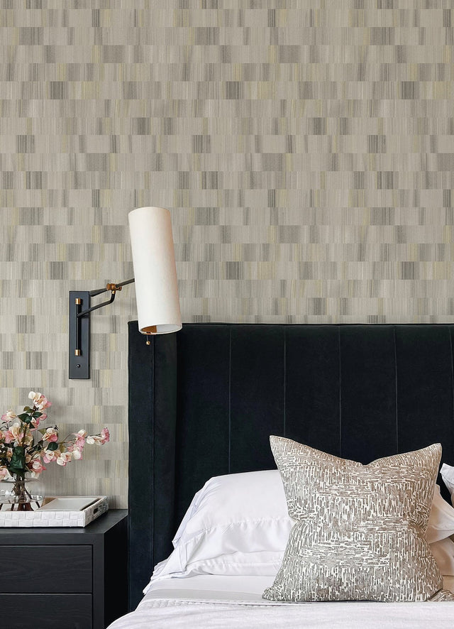 Flicker Light Grey Horizontal Textured Stripe Wallpaper with Distressed Textures Pattern - A-Street Prints AST4679