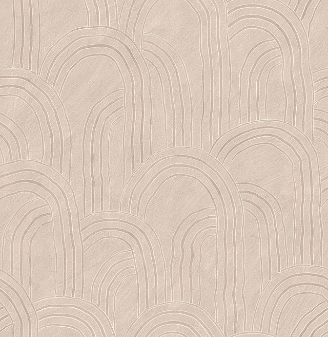 Cabo Pink Rippled Arches Wallpaper with Modern Geometric Pattern - A-Street Prints AST4686
