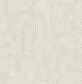 Cabo Cream Rippled Arches Wallpaper with Modern Geometric Pattern - AST4687