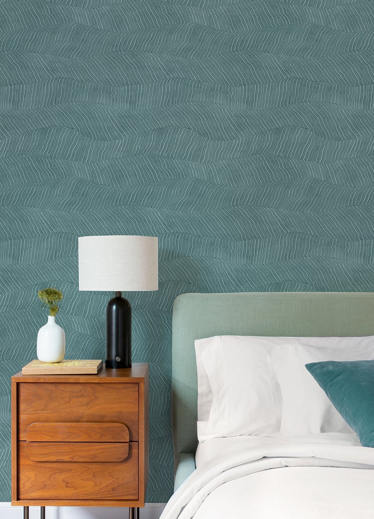Drift Turquoise Abstract Landscape Wallpaper with Modern Abstract Pattern - AST4690