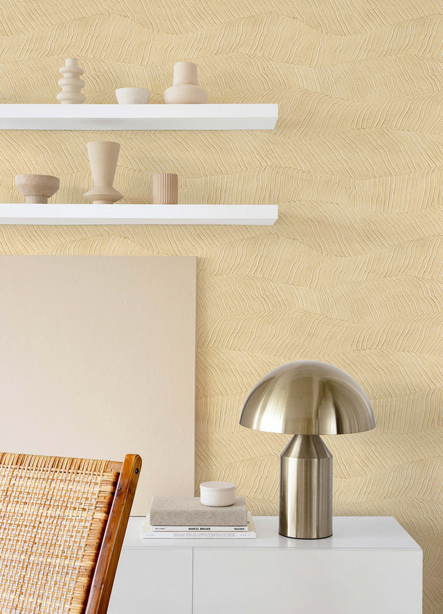 Drift Yellow Abstract Landscape Wallpaper with Modern Abstract Pattern - A-Street Prints AST4691