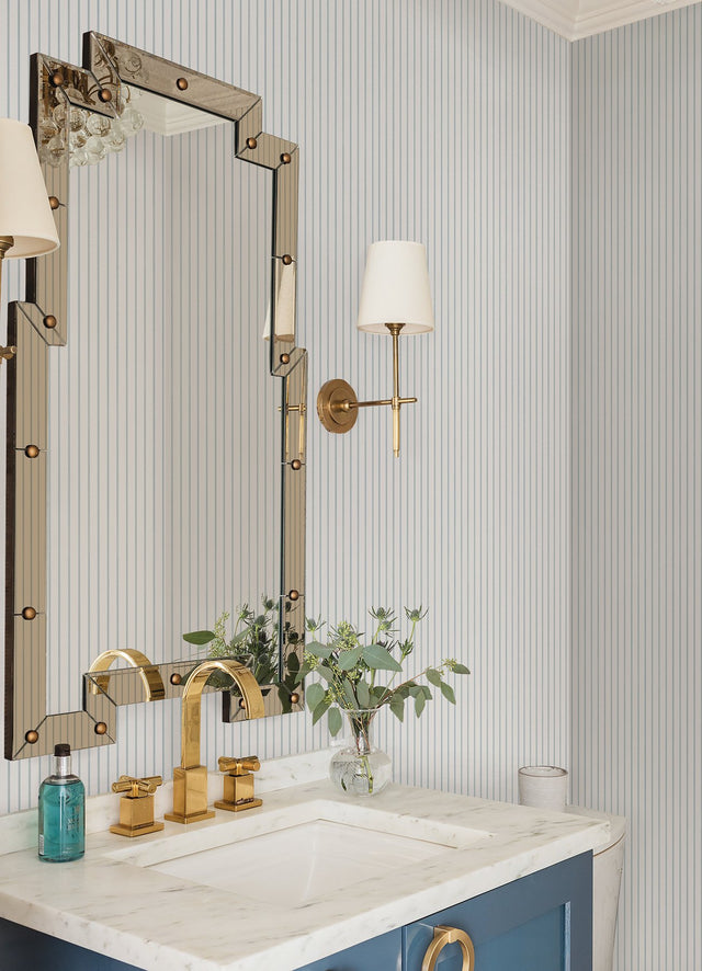 Oliver Heather Simple Stripe Wallpaper with Pinstripe Pattern and Farmhouse Style - AST4970