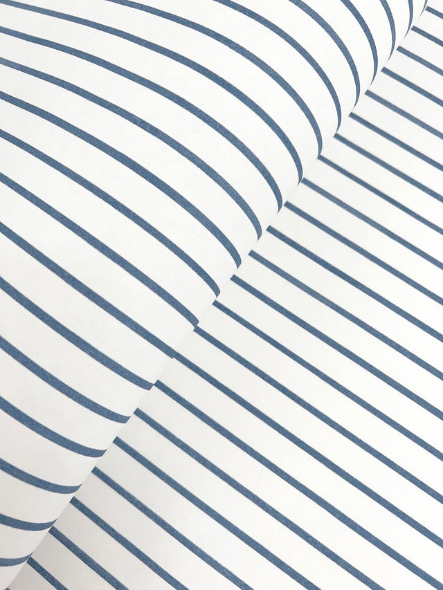 Oliver Navy Simple Stripe Wallpaper with Farmhouse Stripes Pattern - A-Street Prints AST4971