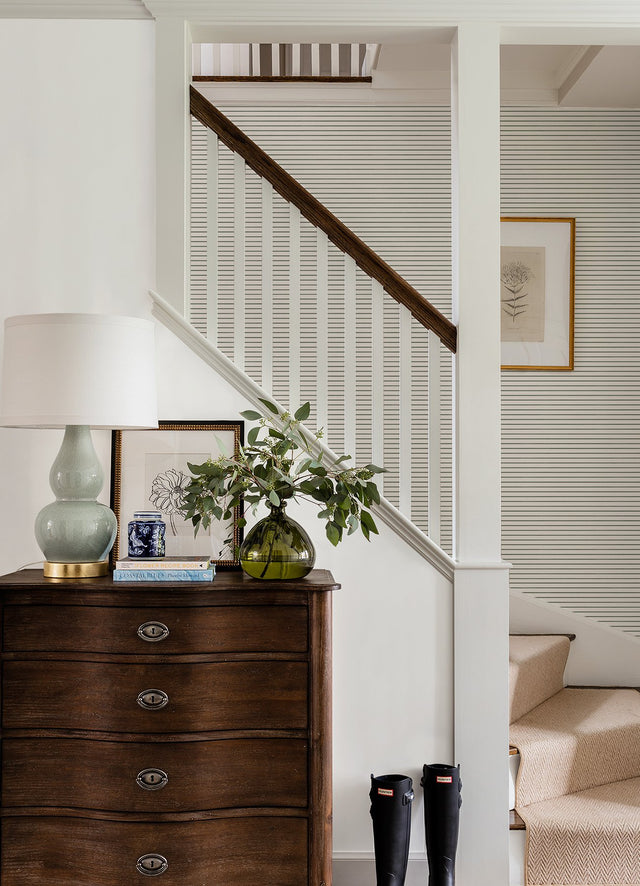 Oliver Green Simple Stripe Wallpaper with Farmhouse Stripes Pattern - A-Street Prints AST4972