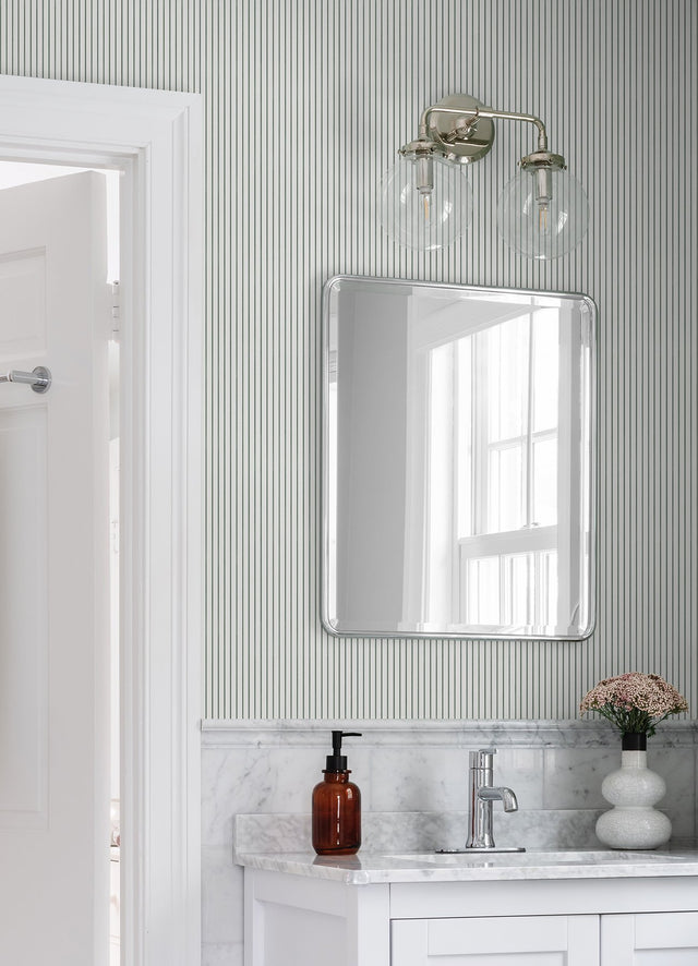 Oliver Green Simple Stripe Wallpaper with Farmhouse Stripes Pattern - A-Street Prints AST4972