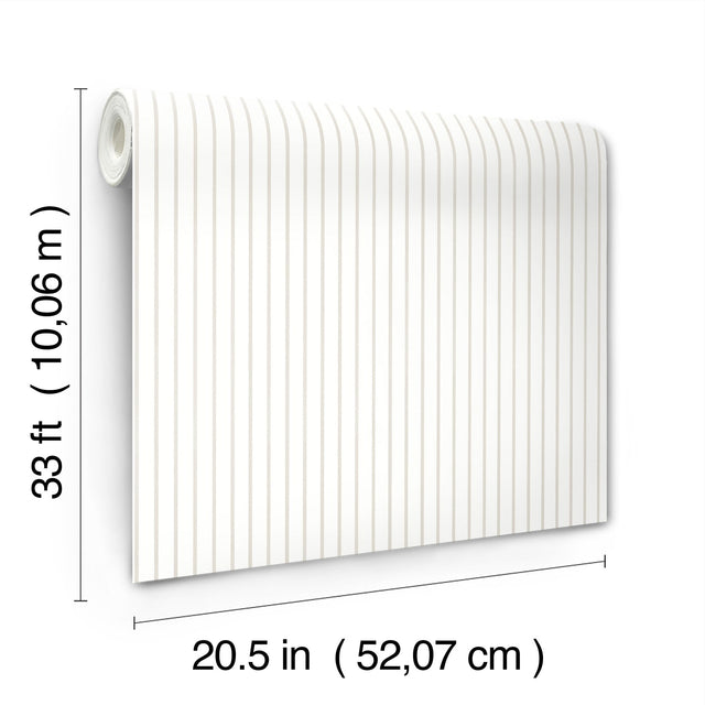 Oliver Taupe Simple Stripe Wallpaper with Farmhouse Graphic Stripes - A-Street Prints AST4973