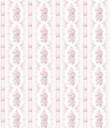 Dreamy Days Pink Parfait Stripe & Floral Wallpaper with Vintage Botanical Motif - A-Street Prints AST6086