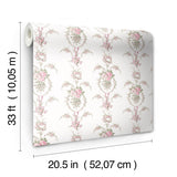 Rose Cheeks Party Pink Floral Cluster Wallpaper with Vintage Botanical Motif - A-Street Prints AST6088