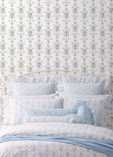 Rose Cheeks Blye Elysees Floral Cluster Wallpaper with Botanical Floral Wreath Motif - A-Street Prints AST6089