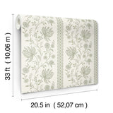 Edgemoor Sage by Erin Gates Jacobean Stripe Wallpaper- A-Street Prints AST6349
