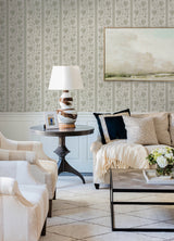 Edgemoor Sage by Erin Gates Jacobean Stripe Wallpaper- A-Street Prints AST6349