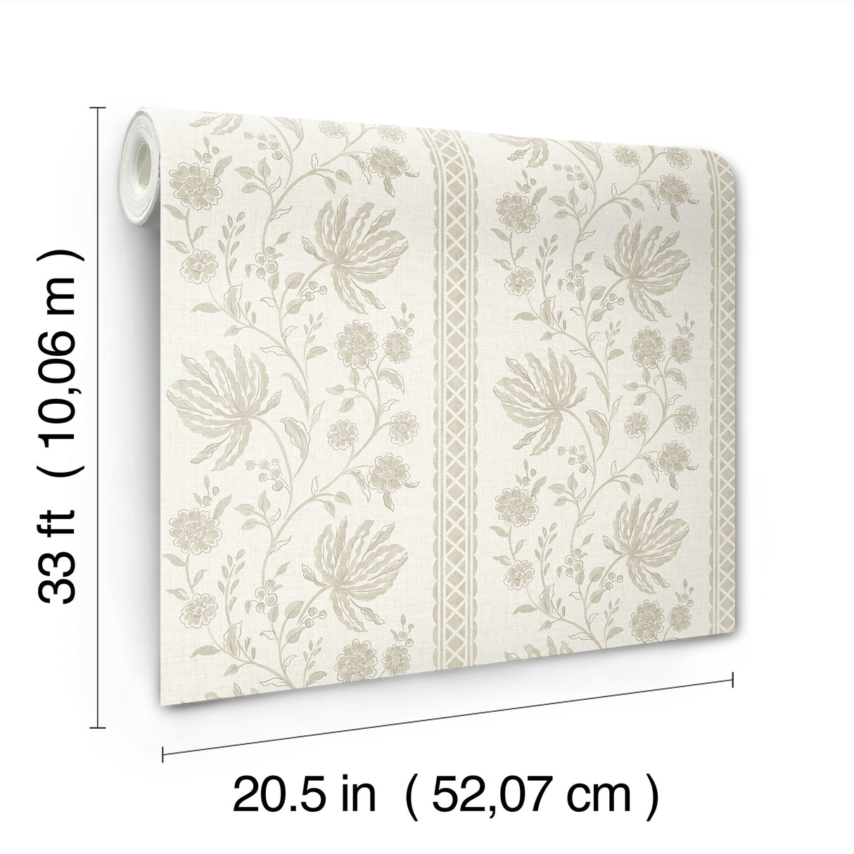 Edgemoor Taupe by Erin Gates Jacobean Stripe Wallpaper – A‑Street Prints AST6350