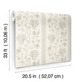 Edgemoor Taupe by Erin Gates Jacobean Stripe Wallpaper – A‑Street Prints AST6350