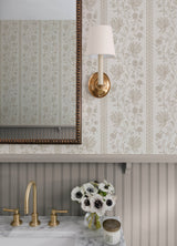 Edgemoor Taupe by Erin Gates Jacobean Stripe Wallpaper – A‑Street Prints AST6350