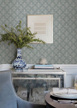 Frances Blue by Erin Gates Fishscale Wallpaper- A-Street Prints AST6351