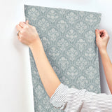 Frances Blue by Erin Gates Fishscale Wallpaper- A-Street Prints AST6351