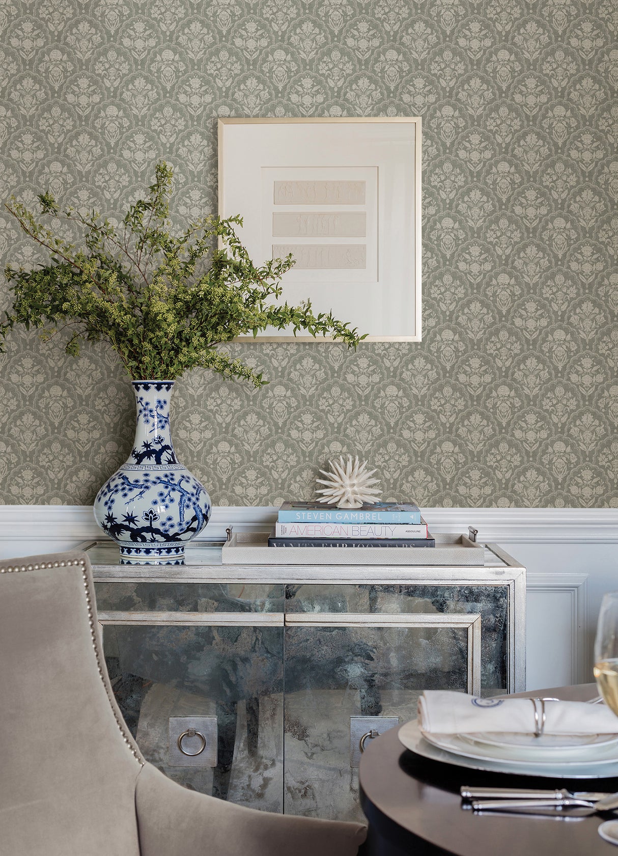 Frances Moss Fishscale by Erin Gates Botanical Wallpaper – A-Street Prints AST6353