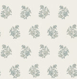 Overbrook Sage Bouquet Toss Wallpaper roll by A‑Street Prints, floral block-print motif in sage on white.