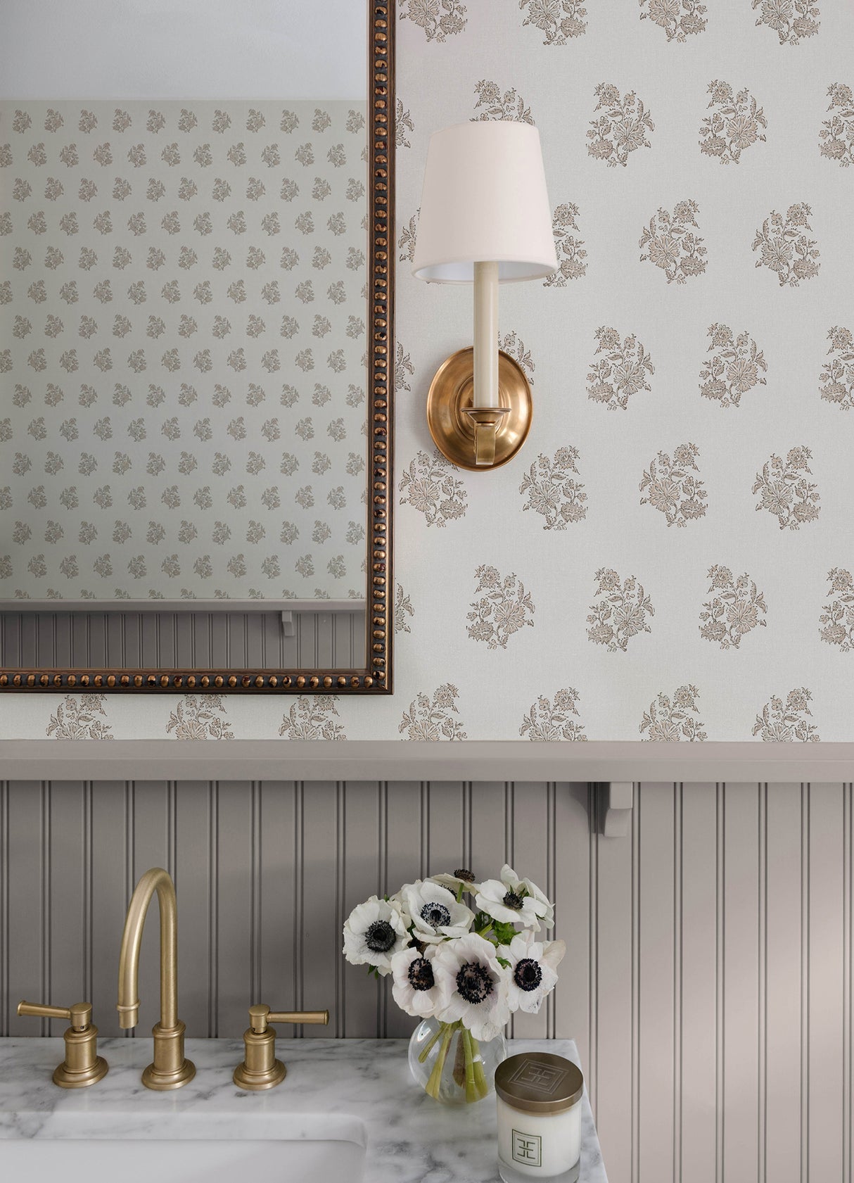 Overbrook Taupe by Erin Gates Bouquet Toss Wallpaper – A-Street Prints AST6360