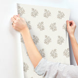 Overbrook Taupe by Erin Gates Bouquet Toss Wallpaper – A-Street Prints AST6360