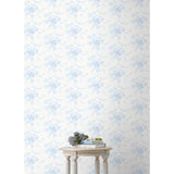 Champagne Harbor Powdered Blue by LoveShackFancy Botanical Wallpaper – A-Street Prints AST6446