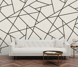 Modern Lines Black on Dove Grey Wall Mural with Geometric Grid - A?Street Prints ASTM3914