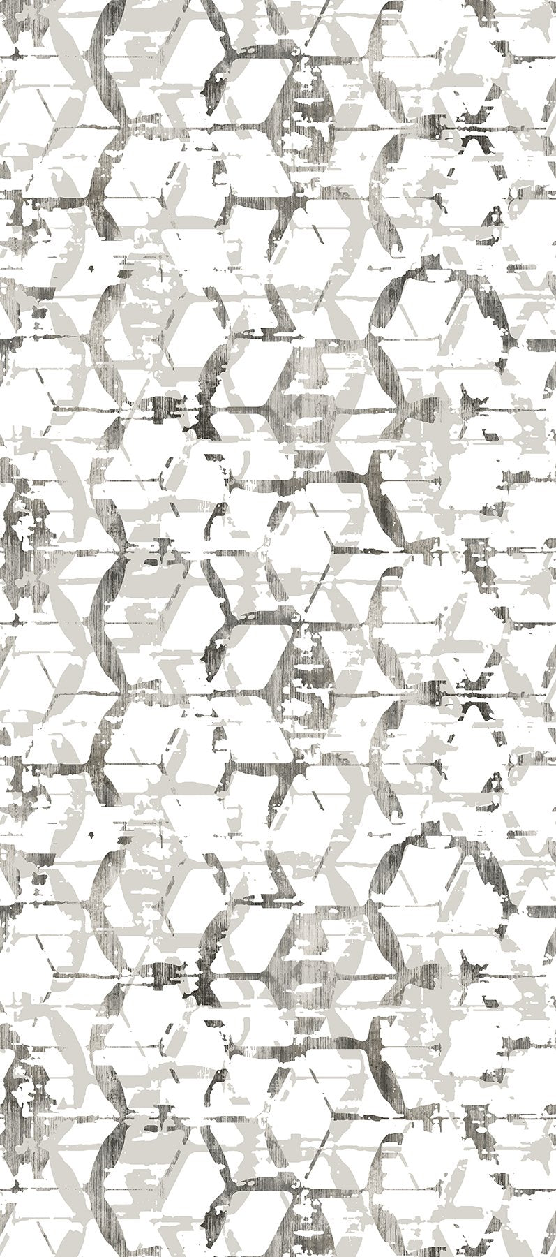 Hex-A-Gone Dove Grey Wall Mural with Modern Geometric Overlapping Shapes - A-Street Prints ASTM5039