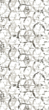 Hex-A-Gone Dove Grey Wall Mural with Modern Geometric Overlapping Shapes - A-Street Prints ASTM5039