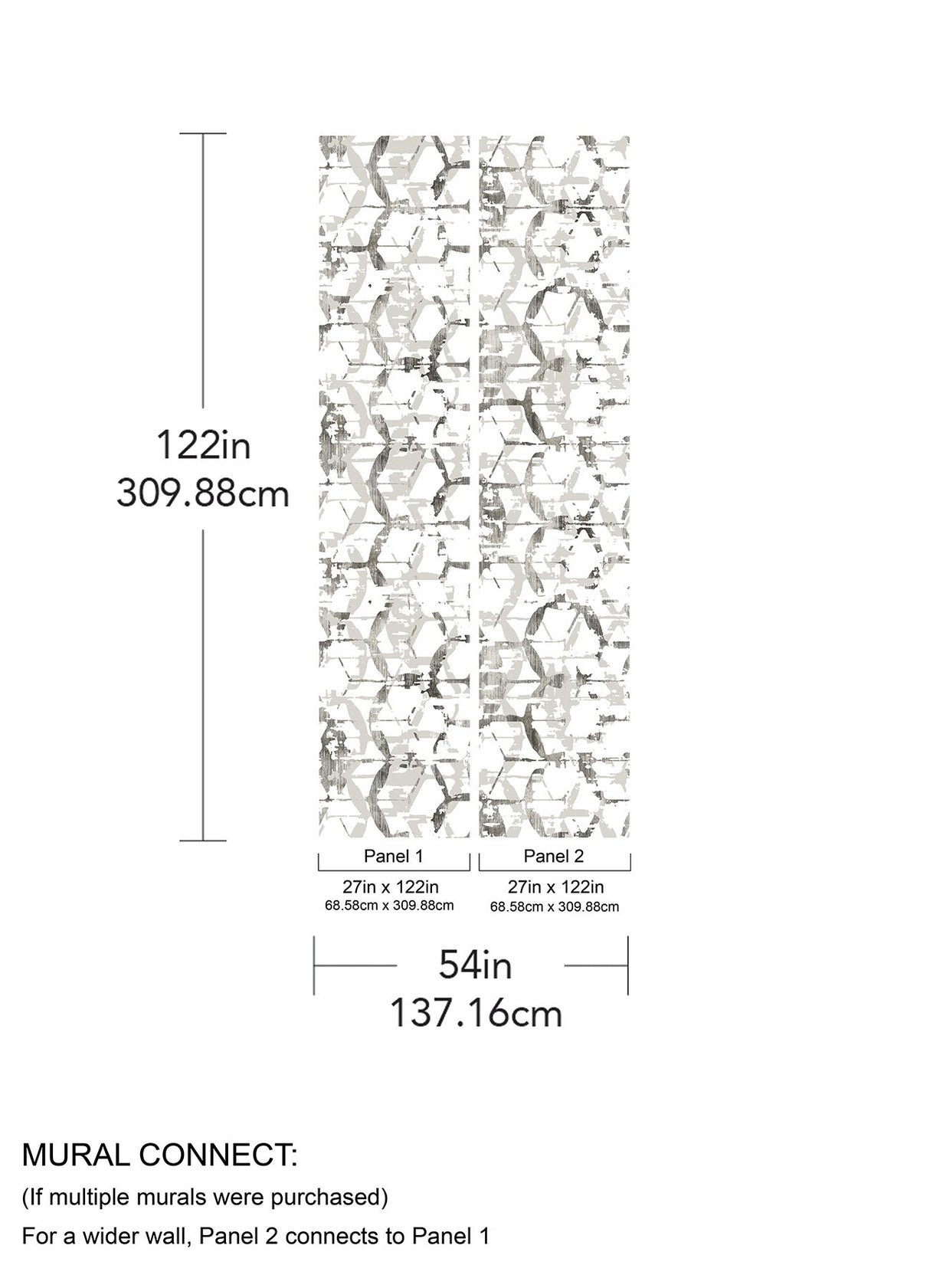 Hex-A-Gone Dove Grey Wall Mural with Modern Geometric Overlapping Shapes - A-Street Prints ASTM5039